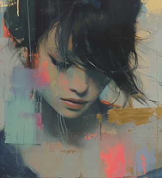 Vrouw Modern Portret | Ethereal Echo van Kunst Kriebels