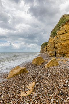 Normandy France pebble beach Longues-sur-Mer by Rob van der Teen