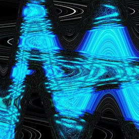 Horizontales und vertikales abstraktes Zickzackmuster von Lisette Rijkers
