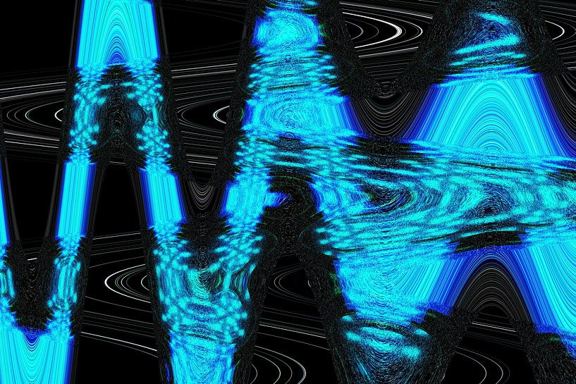 Horizontaal en verticaal abstract zigzag patroon van Lisette Rijkers