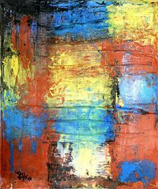 Squares II in red, blue and yellow by elha-Art