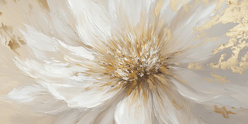 Golden Bloom: Abstracte Schoonheid in Witte Tinten