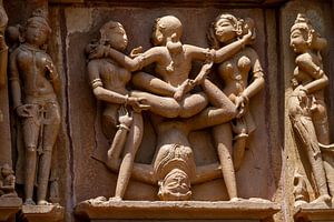 Die Tempel Reliefs von Khajuraho in Madhya Pradesh Indien