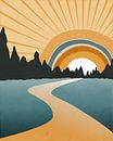 Zonsopkomst in retro style 3 van Tanja Udelhofen thumbnail