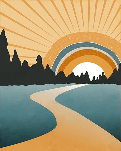Sonnenaufgang im Retro-Stil 3