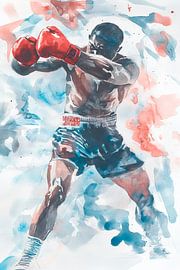 Un boxeur puissant dans un flux dynamique sur Poster Art Shop