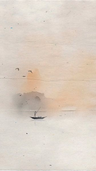 ZEN ART Triptych (part 2): Misty Japanese landscape by Studio Pieternel