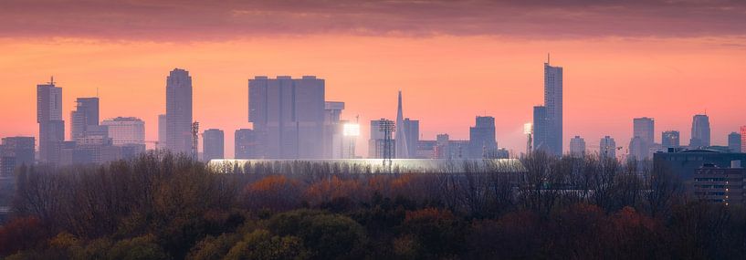 De Kuip und Skyline Fussballstadion Rotterdam von Vincent Fennis