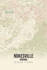 Alte Karte von Nokesville (Virginia), USA. von Ortsdrucke