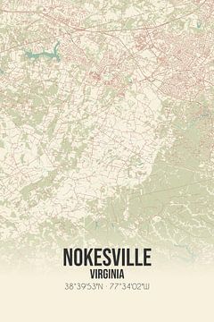 Alte Karte von Nokesville (Virginia), USA. von Rezona