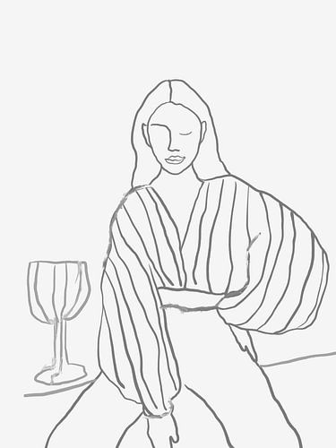 Illustration : portrait en noir et blanc