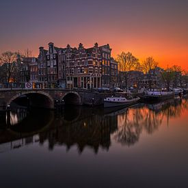Blick von der Papiermühlenschleuse, Korte Prinsengracht in Amste von Amsterdam.Photos