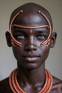 Portrait - junger Afrikaner mit Gesichtsschmuck