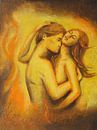 Flammende Liebe - Erotik Liebespaare von Marita Zacharias Miniaturansicht
