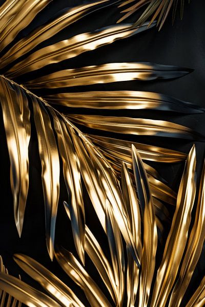 Goldene Palmenblätter von Poster Art Shop