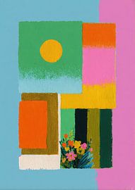 Abstrakte Geometrie mit Blumen von Niklas Maximilian