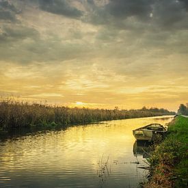 Dutch Landscape "Rowing Boat Waiting" by Coen Weesjes