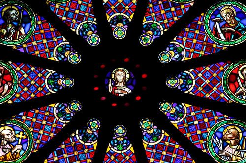 Raam in Igreja da Sé Kathedraal in Lissabon, Portugal