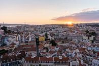 Lissabon Zonsondergang van Michiel Dros thumbnail
