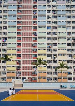 Un bâtiment coloré à Hong Kong sur Teun Janssen
