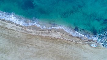 Strand uit de lucht, Côte d'Azur, Frankrijk