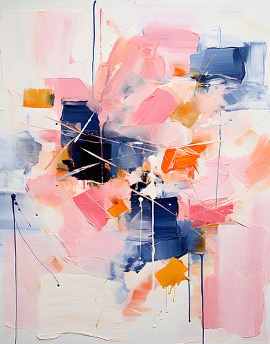 Blush Indigo Abstracte print Derde 4x