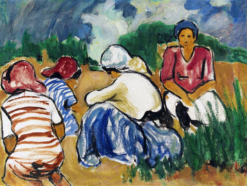 Frauen im Feld, ARTHUR SEGAL, Wohl 1912 von Atelier Liesjes