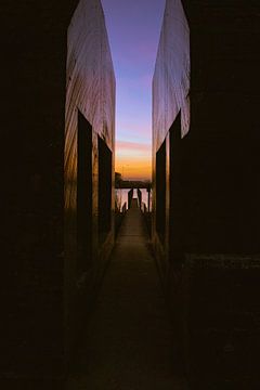 Sawed-off bunker, sunrise by Nynke Altenburg