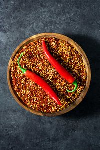 Poivrons rouges et flocons de piment