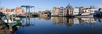 Panorama of historic harbour basin Maassluis