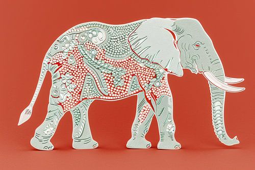 Kleurrijk Pop Art ontwerp van olifant