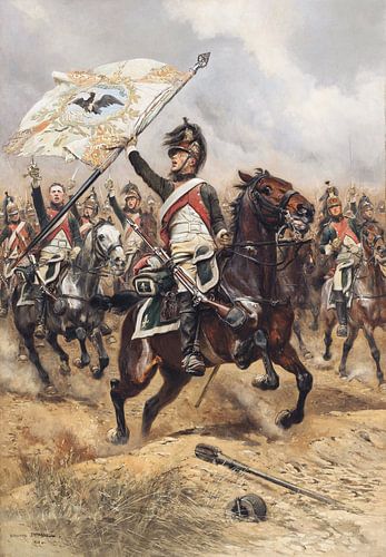 Édouard Detaille, De trofee, de 4e Dragoons keren terug van een charge, 1898
