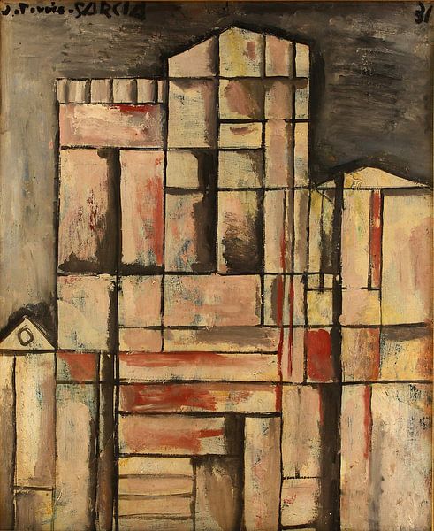 Joaquín Torres García - Bouw van de kathedraal (1931) van Peter Balan