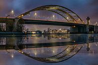 Brienenoord bridge reflected at sunset by Kees Dorsman thumbnail