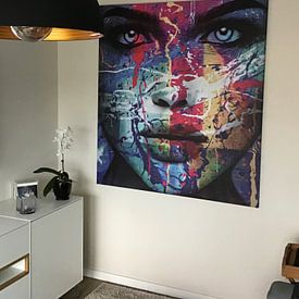 Customer photo: Just Face - 100 Splash Pop Art by Team W 32 Gallery, on canvas