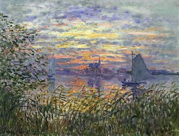 Claude Monet,Vue de la mer avec coucher de soleil