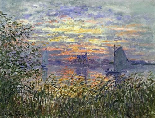 Claude Monet,Uitzicht op zee met zonsondergang