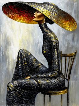 Dame mit großem Hut