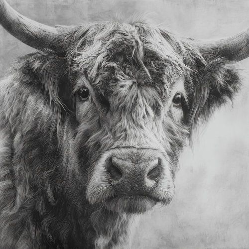 Scottish Highlander in Monochrome Realism