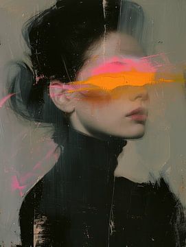 Modern en abstract portret  van Carla Van Iersel