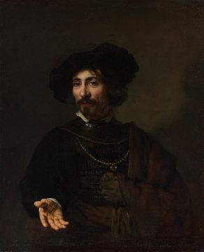 Man with a Steel Gorget, de stijl van Rembrandt