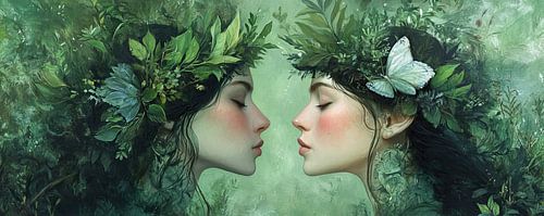 Natuur Vrouwen | Gezichten omhuld door Groen