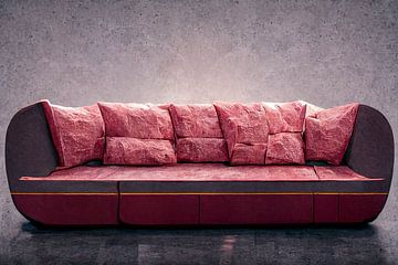 Abstraktes Rotes Sofa Interieur Zimmer Design von Animaflora PicsStock