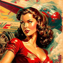 Frau unter Maschinen von Carla van Zomeren