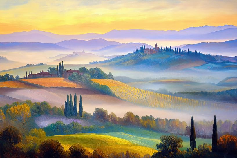 Toskana im Morgennebel von ARTemberaubend