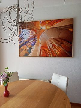 Klantfoto: Interieur van de Sagrada Familia in Barcelona van Chi