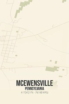 Carte ancienne de McEwensville (Pennsylvanie), USA. sur Rezona