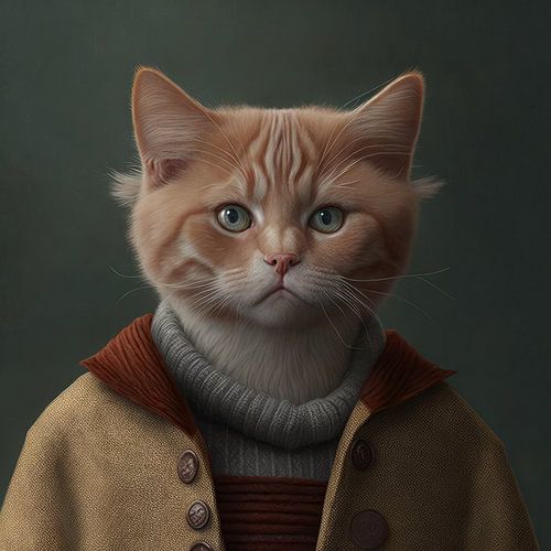 Chat cool, chat rouge aux couleurs mates