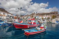 Vissersboten in de haven van Puerto de Mogan,