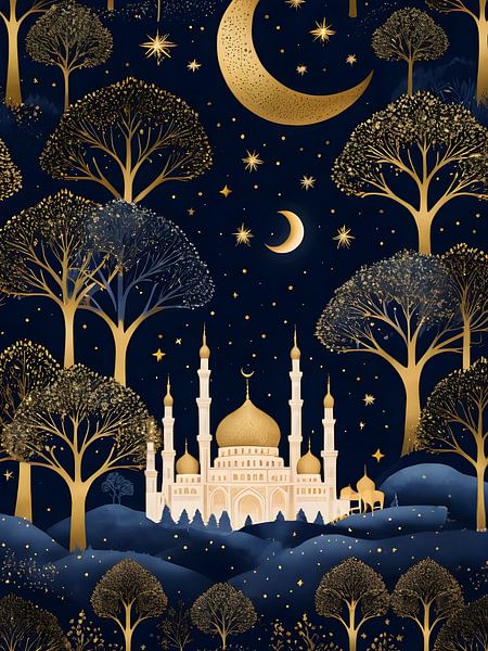 Trees and mosque by HorizonArtistry